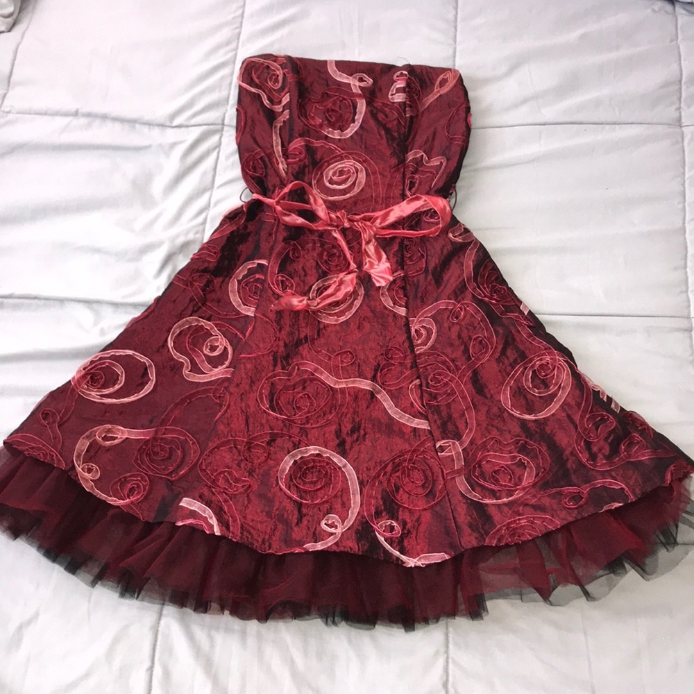 Strapless Deep Red Dress